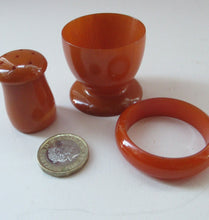 Load image into Gallery viewer, Art Deco Genuine Amber Bakelite Breakfast Set in Original Presentation Box
