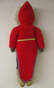 Vintage Mid Century Inuit Eskimo Doll with handmade felt clothes