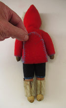 Load image into Gallery viewer, Vintage Mid Century Inuit Eskimo Doll with handmade felt clothes
