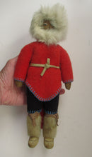 Load image into Gallery viewer, Vintage Mid Century Inuit Eskimo Doll with handmade felt clothes
