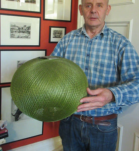 1960s Woven Green String Hanging Pendant Light Shade