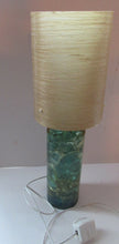 Load image into Gallery viewer, 1970s Shattaline Lamp with Green Base and Beige Spun Fibre Shade
