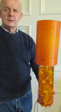 Load image into Gallery viewer, 1970s Orange Shattaline Perspex Lamp with Original Tangerine Shadee
