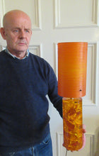 Load image into Gallery viewer, 1970s Orange Shattaline Perspex Lamp with Original Tangerine Shadee
