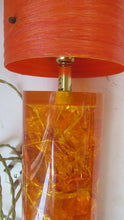 Load image into Gallery viewer, 1970s Orange Shattaline Perspex Lamp with Original Tangerine Shadee
