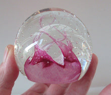 Load image into Gallery viewer, 1980s Innes Burns Pink Cauldron Caithness Scottish Glass Paperweight
