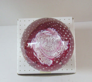 1980s Innes Burns Pink Cauldron Caithness Scottish Glass Paperweight