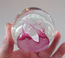 Load image into Gallery viewer, 1980s Innes Burns Pink Cauldron Caithness Scottish Glass Paperweight
