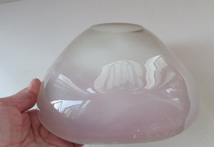 Vintage Murano Glass Geode Bowl Pink and White Seguso Style