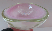 Load image into Gallery viewer, Vintage Murano Glass Geode Bowl Pink and White Seguso Style
