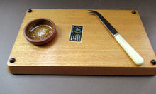 Load image into Gallery viewer, 1960s Syd Walker Ceramic and Oak Cheeseboard. Scottish Retail Historical Item
