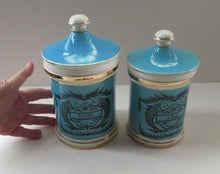 Load image into Gallery viewer, 1960s Portmeirion Blue Apothecary Pot. Dolphins Tea
