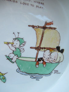 1930s Shelley Baby's Bowl with Mermaid and Boo Boo