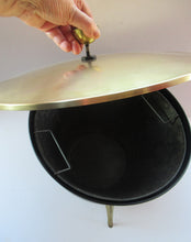 Load image into Gallery viewer, Vintage 1950s Flying Saucer Space Age Atomic Coal or Log Bucket. Tripod Legs
