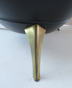 Vintage 1950s Flying Saucer Space Age Atomic Coal or Log Bucket. Tripod Legs