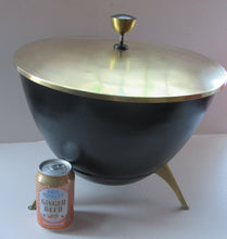 Load image into Gallery viewer, Vintage 1950s Flying Saucer Space Age Atomic Coal or Log Bucket. Tripod Legs
