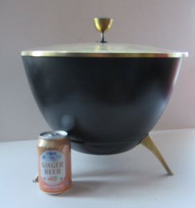 Vintage 1950s Flying Saucer Space Age Atomic Coal or Log Bucket. Tripod Legs