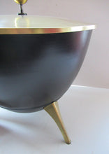 Load image into Gallery viewer, Vintage 1950s Flying Saucer Space Age Atomic Coal or Log Bucket. Tripod Legs
