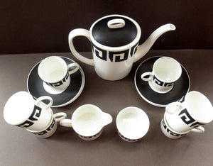 Susie Copper 1960s Black Keystone Wedgwood Coffee Set