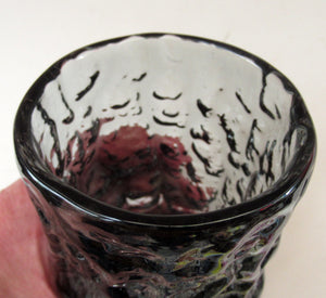1960s Whitefriars Glass Pewter Bark Vase