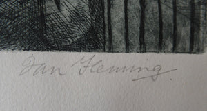 Scottish Art Ian Fleming Comment Series Pencil Signed Etching and Aquatint