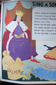 1960s Child's Nursery Poster. SING A SONG OF SIXPENCE