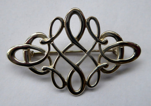 Ola Gorie Orkney Vintage Celtic Silver Knotwork Brooch