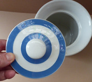 1930s Cornishware Storage Jar: Flour