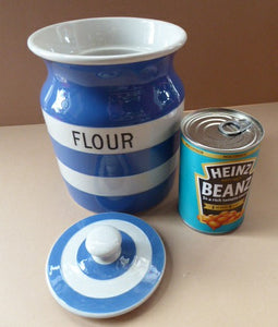 1930s Cornishware Storage Jar: Flour