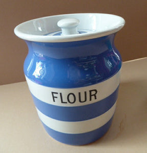 1930s Cornishware Storage Jar: Flour