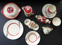 Load image into Gallery viewer, Rare BACHELOR SET. 1950s Burleigh Ware Large Breakfast Set with Abstract Fern Decoration
