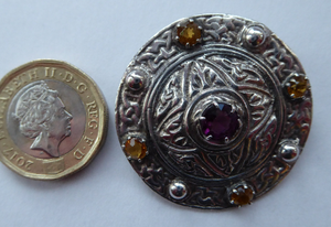 Vintage Silver Celtic Shield Brooch. Marked Silver - but most probably made by Shipton & Co, Birmingham