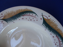 Load image into Gallery viewer, 1950s Vintage Susie Cooper Pottery BRACKEN PATTERN Shallow Soup Bowls. KESTREL shape. 9 inches
