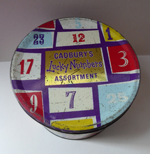 Load image into Gallery viewer, 1960s Cadbury&#39;s Lucky Numbers 6lb Biscuit Tin
