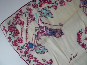 AMERICAN World's Fair 1939 SOUVENIR Handkerchief. Nice Vintage Condition