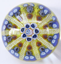 Load image into Gallery viewer, Fine Scottish Glass - Strathearn Millefiori Canes and Latticino Ten Spoke Paperweight
