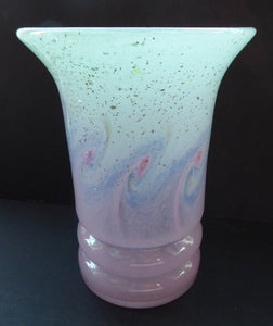 SCOTTISH GLASS by VASART. Fine Vintage Large Art Glass Vase, 1950s. 7 inches in height