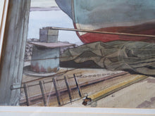 Load image into Gallery viewer, New Zealand Art. Ron Stenberg Fishing Boat at Oland Sweden 1980s
