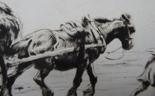 Load image into Gallery viewer, George Soper 1920s Original Pencil Signed Etching Carting Seaweed
