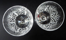 Load image into Gallery viewer, LARGE Pair of Vintage EDINBURGH CRYSTAL Wine Glasses. Iona Pattern. Etched mark for 1980s
