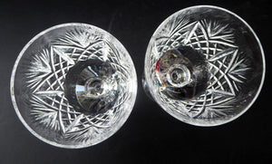 LARGE Pair of Vintage EDINBURGH CRYSTAL Wine Glasses. Iona Pattern. Etched mark for 1980s