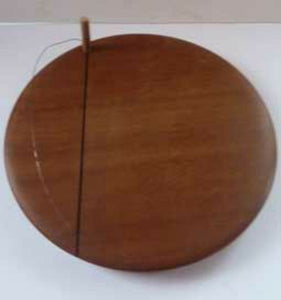 1970s Teak Cheese Board Made from a Thick Slab of Wood with Little Peg to Hold the Cutting Wire