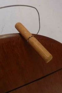 1970s Teak Cheese Board Made from a Thick Slab of Wood with Little Peg to Hold the Cutting Wire