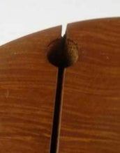 Load image into Gallery viewer, 1970s Teak Cheese Board Made from a Thick Slab of Wood with Little Peg to Hold the Cutting Wire
