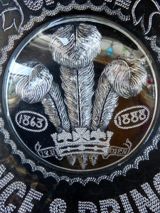 King Edward VII Silver Wedding Clear Pressed Glass Dish. 1863 - 1888. 9 1/4 inches. RARER Royal Memorabilia