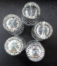 Load image into Gallery viewer, Set of FIVE Vintage STUART Crystal Whisky Glasses or Tumblers. Possibly Cheltenham Pattern
