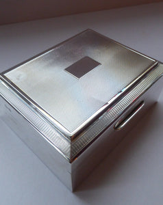 STERLING SILVER Vintage Cigarette Box - with Engine Turner Decoration