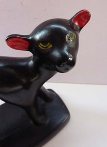 1950s Italian Ceramic Figurine of a Black Lamb