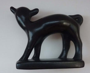 1950s Italian Ceramic Figurine of a Black Lamb