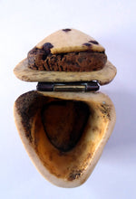 Load image into Gallery viewer, 19th Century Napoleonic French Prisoner of War Carved Ox Bone Snuff Box or Snuff Mull
